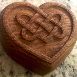 Heart-shaped wooden box